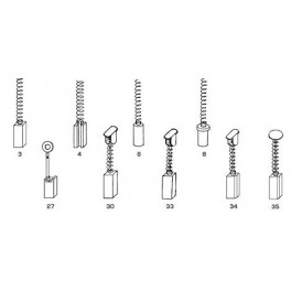 Brushes for house appliances and electric pumps